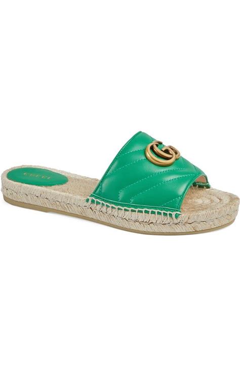 pilar gg matelassé espadrille slide sandal gucci|Gucci Women's GG matelassé canvas espadrille sandal.